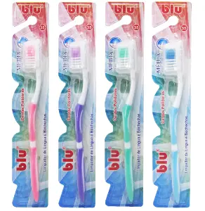 Escova Dental C/12 BLU Ref BL6656 Para Higiene Bucal Uso Diário E Familiar