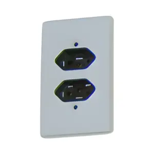 Conj. 02 Tomadas Retang. com PI. Cinza Ref. 163 Prolar