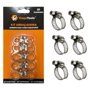 Abraçadeira Americana  com Parafuso 1/2, 5/8 e 3/4” Akash Imports TRY-0092 – Alta Resistência e Durabilidade