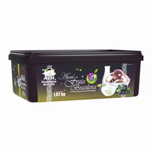 Pote 1,02 kg Açaí com Creminho de Leite C/4 un Fruta Brasileira