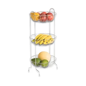 Fruteira 3 Andares Cromado Linha Cozinha Azzu