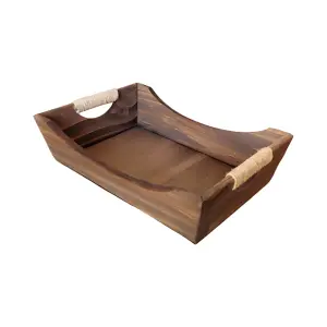 Bandeja de Pinus Marrom Canoa Média Ref. 100724 - Elis Artesanatos