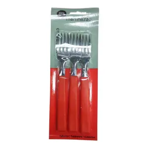 Jogo Garfo de Mesa 3 Peças Cabo Plástico Vermelho Opa Cartela MARTINAZZO Ref. 65310/8 – Resistente e Prático para o Dia a Dia