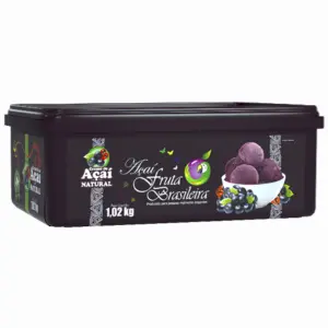 Pote 1,02 kg Açaí Natural C/4 un Fruta Brasileira