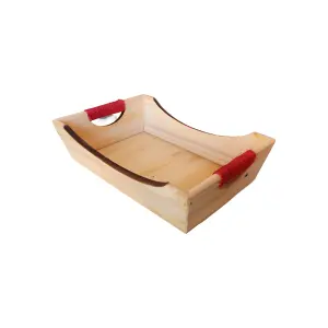 Bandeja de Pinus Natural Canoa Pequena Ref. 100725 - Elis Artesanatos