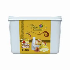 Pote 2 litros – 1,6 kg Creme de Banana Caramelada C/4 un Fruta Brasileira