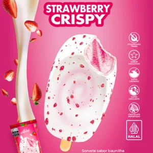 Sorvete Strawberry Crispy Aice Brasil – Sabor de Morango com Crocância Irresistível!