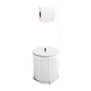 Suporte Para Papel Higiênico com Lixeira 6,3L Preto Linha Banheiro Azzo