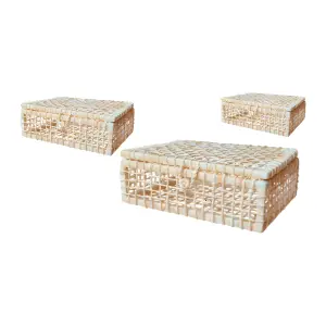 Maleta de Palha Natural com Trama Vazada Ref. P8, P9 e P10 - Elis Artesanatos