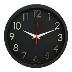 Relogio de Parede 3D Sigma Dourado Preto Plashome