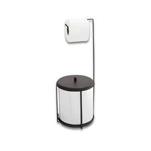 SUPORTE PARA PAPEL HIGIÊNICO COM  LIXEIRA INOX TAMPA COLORIDA ARAMADOS AVULSO Martinazzo