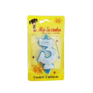 Mariazinha Vela Sorriso Nº 3 Azul C/10 – Vela Decorativa para Festas e Aniversários