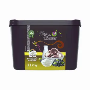 Pote 2 litros – 1,7 kg Açaí com Creminho de Leite C/4 un Fruta Brasileira