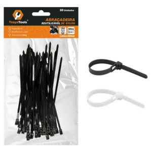 Abraçadeira de Nylon Reutilizável Akash Imports TRY-0099 – Fixa Cabos e Fios com Resistência e Durabilidade