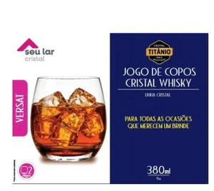 COPO DE CRISTAL WHISKY 380ML KIT C/2 SEU LAR