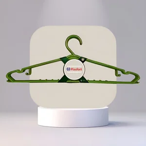 Cabide Adulto Verde Transparente Kit 3 Unidades CA 006 PlasFort