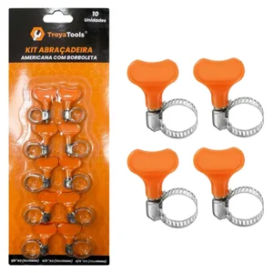 Abraçadeira Americana  com Borboleta 1/2, 5/8 e 3/4” Akash Imports TRY-0090 – Alta Resistência e Durabilidade