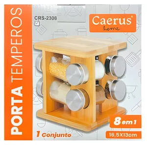Porta Condimentos 8 em 1 Akash Imports CRS-2308 – Organize Temperos com Estilo