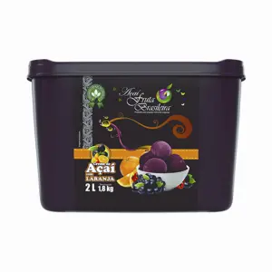 Pote 2 litros – 1,8 kg Açaí Laranja C/4 un Fruta Brasileira
