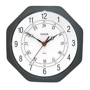 Relógio de Parede Octogonal 24 Horas 22cm - Nativo