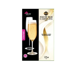 TAÇA DE CRISTAL CHAMPANHE 235 ML KIT C/2 SEU  LAR