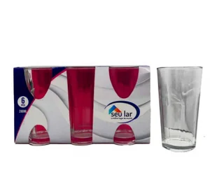 COPO DE VIDRO VERÃO 280 ML KIT C/6 SEU LAR