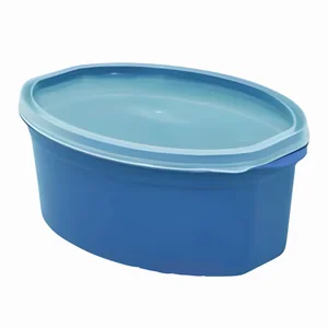 Pote M Oval 1,1L Color Tampa Transparente PlasMotta Ref. 34