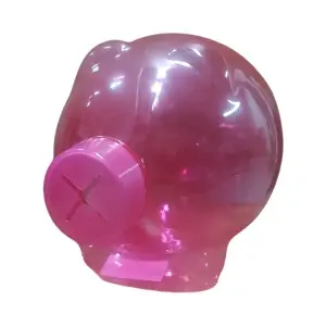 Cofre Pig Rosa Neon Ref. ID3148 Plásticos Ideal – Diversão e Organização para suas Economias