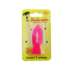 Mariazinha Vela Comum Nº 0 Rosa C/10 – Vela Decorativa para Festas e Aniversários