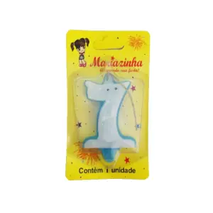 Mariazinha Vela Sorriso Nº 7 Azul C/10 – Vela Decorativa para Festas e Aniversários