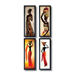 Quadros Africanas Laqueadas 2cm Medidas 20x60cm Ref. 340