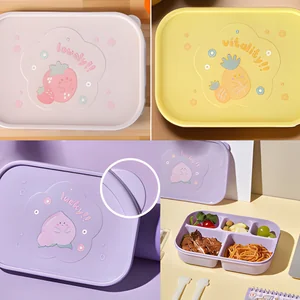 Marmita Infantil Quadrada com Divisória Lila Home LH229 – Prática e Colorida para o Dia a Dia