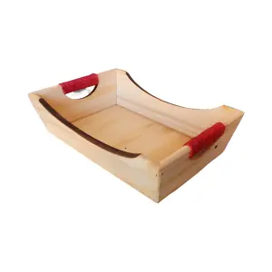 Bandeja de Pinus Natural Canoa Média Ref. 100724 - Elis Artesanatos