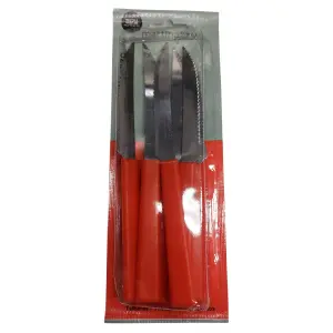 Jogo de Facas para Churrasco 6 Peças Cabo Vermelho MARTINAZZO Ref. 65635/8 – Resistente e Prático para Refeições