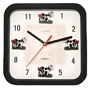 Relógio de Parede Quadrado Vaquinha 22cm - Nativo
