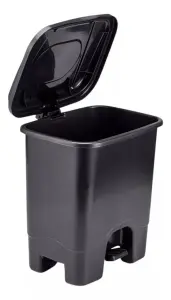 Lixeira Preta C/Pedal Quadrada 13L Cleaning Ref. 237 3UD Resistente E Pratica Para Uso Diario