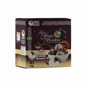 Caixa 10 litros – 9 kg Açaí Trufado Branco Fruta Brasileira