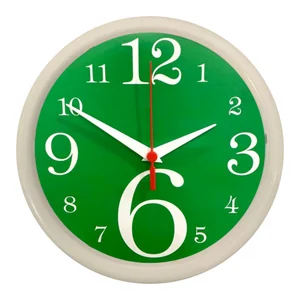 RELÓGIO NUMERAL VERDE - BCO