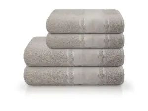 Toalha Pinta E Borda Para Rosto 45x80cm Cinza CAMESA Ref F8076 Macia E Elegante Para Banheiro