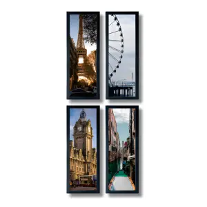 Quadros Estampas Cidades Laqueadas 2cm Medidas 20x60cm Ref. 342