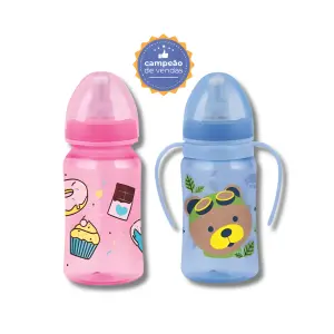 Mamadeira Super Color Com e Sem Alça 270ml