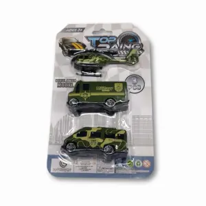 Kit Carrinho 3Pcs PRECIZA Ref 1179 Brinquedo Infantil Com Veículos Divertidos E Resistentes