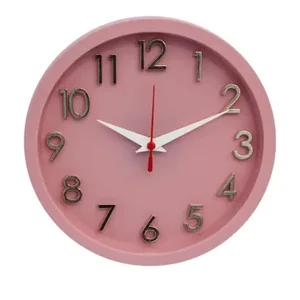 Relógio de Parede 3D Sigma Dourado Rosa Plashome 