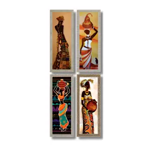 Quadros Africanas FM 2cm Medidas 20x60cm Ref. 786