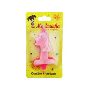 Mariazinha Vela Sorriso Nº 1 Rosa C/10 – Vela Decorativa para Festas e Aniversários