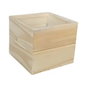 Cachepô Quadrado Natural Pote 20 Ref. 100020 - Elis Artesanatos