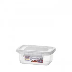 Caixa Retangular Com Trava Transparente 400ml Ref. 3074 Ercaplast Resistente E Funcional