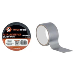Fita Adesiva  Silver Tape  10Mx45mm Akash Imports  TRY-0115 – Alta Resistência e Durabilidade