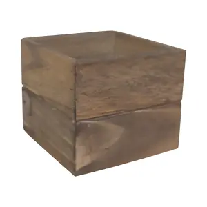 Cachepô Quadrado Marrom Ref. 100023 - Elis Artesanatos