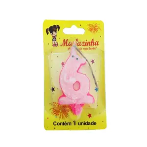 Mariazinha Vela Sorriso Nº 6 Rosa C/10 – Vela Decorativa para Festas e Aniversários